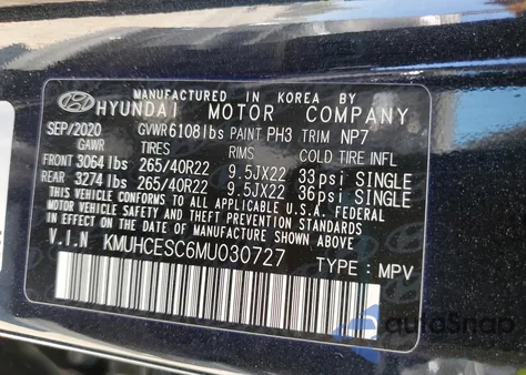 2021 Genesis Gv80 Base from USA, damaged, VIN KMUHCESC6MU030727